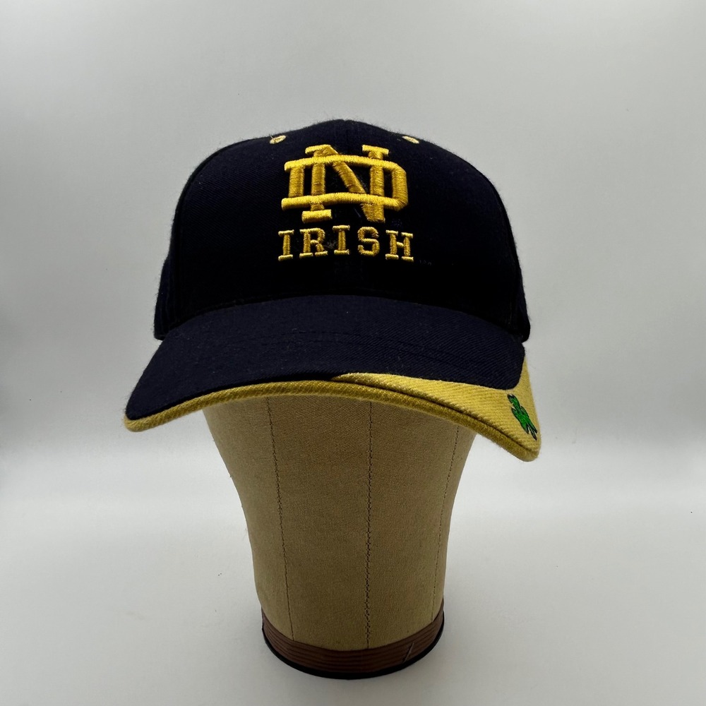 Twins Enterprise Notre Dame Hat Mens OSFA Navy Gold Wool Blend Vintage Sports
